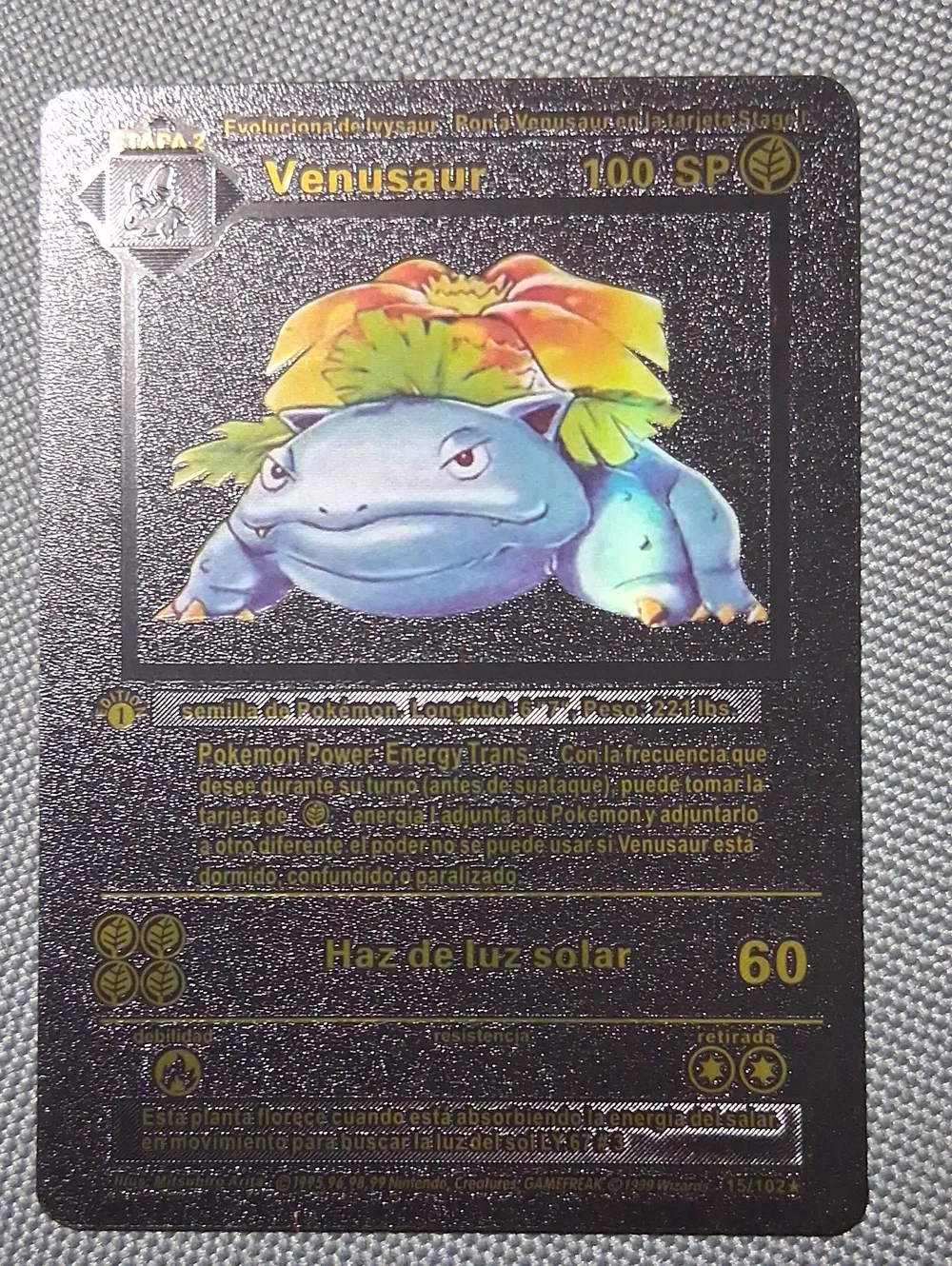 Pokémon Venusaur Collector Card - Black